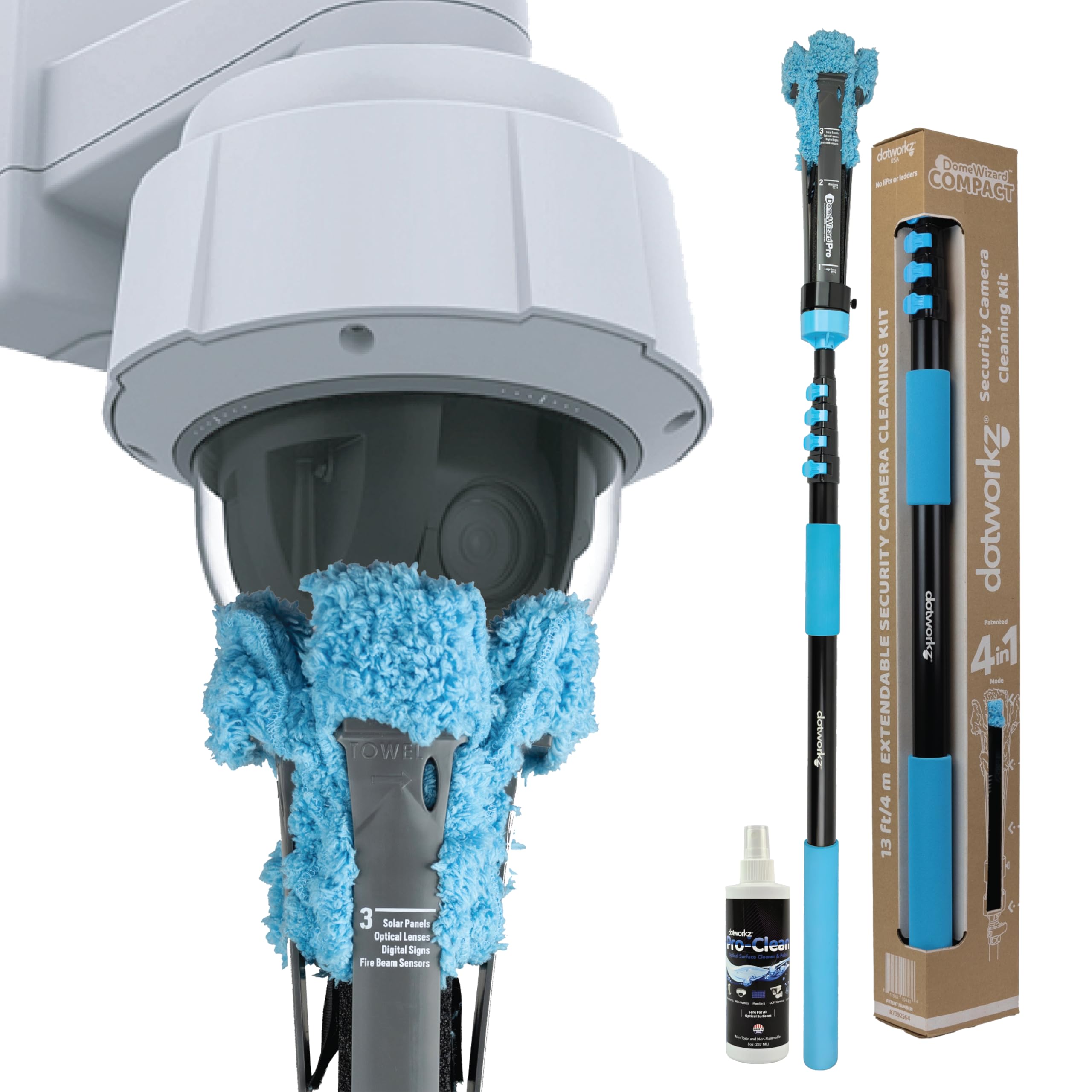 DomeWizard™ Compact Security Camera Cleaning Kit with Pole DomeWizard™ Compact Security Camera Cleaning Kit with Pole